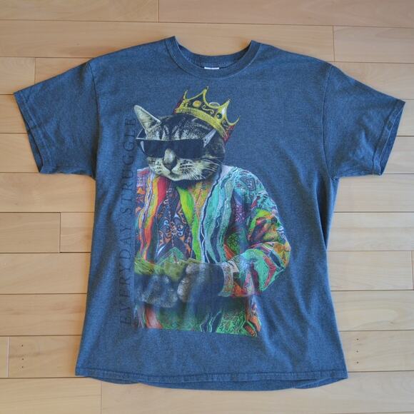 Gildan Tops - Gildan Notorious CAT Biggie Tribute Tee T-Shirt Size Large Gray